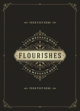 Vintage süsleme tebrik kartları vektör şablonu.