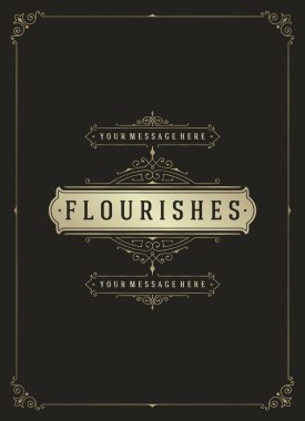 Vintage süsleme tebrik kartları vektör şablonu.