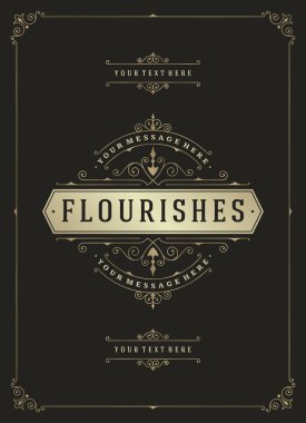 Vintage süsleme tebrik kartları vektör şablonu.