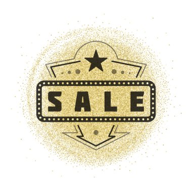 Etiket veya etiket tasarım üzerinde altın arka plan vektör Vintage