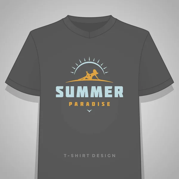 Vacaciones de verano tipografía camiseta imprimir gráficos plantilla vector ilustración . — Vector de stock