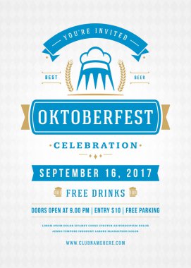 Oktoberfest bira Festivali kutlama retro tipografi poster