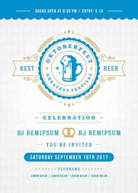 Oktoberfest bira Festivali kutlama retro tipografi poster