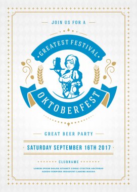 Oktoberfest bira Festivali kutlama retro tipografi poster