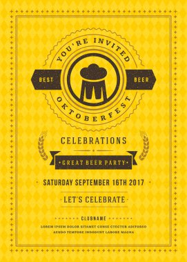 Oktoberfest bira Festivali kutlama retro tipografi poster