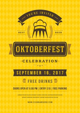 Oktoberfest bira Festivali kutlama retro tipografi poster