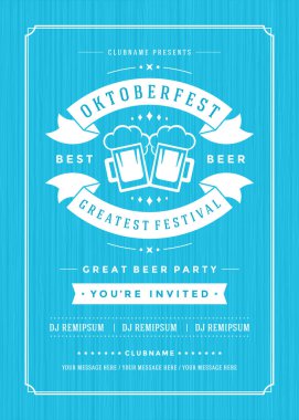 Oktoberfest bira Festivali kutlama retro tipografi poster