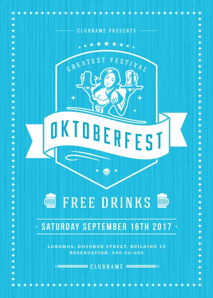 Oktoberfest festival de cerveja celebração retro tipografia cartaz —  Vetores de Stock