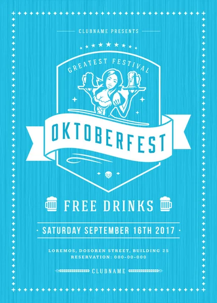 Oktoberfest bira Festivali kutlama retro tipografi poster