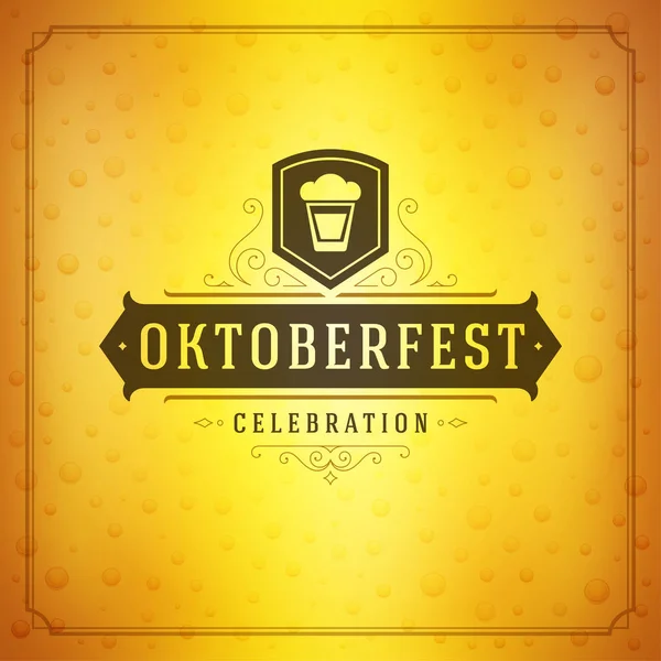 Oktoberfest fête du festival de bière carte de vœux vintage — Image vectorielle