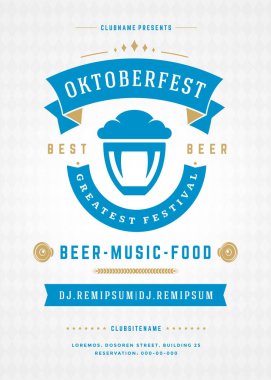 Oktoberfest bira Festivali kutlama retro tipografi poster veya el ilanı