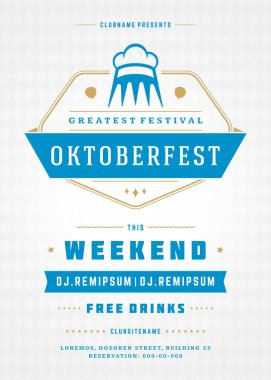 Oktoberfest bira Festivali kutlama retro tipografi poster