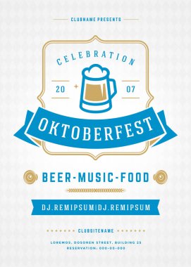 Oktoberfest bira Festivali kutlama retro tipografi poster