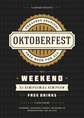 Oktoberfest bira Festivali kutlama retro tipografi poster