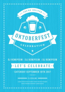 Oktoberfest bira Festivali kutlama retro tipografi poster