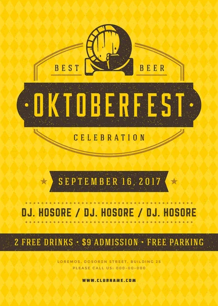 Oktoberfest bira Festivali kutlama retro tipografi poster