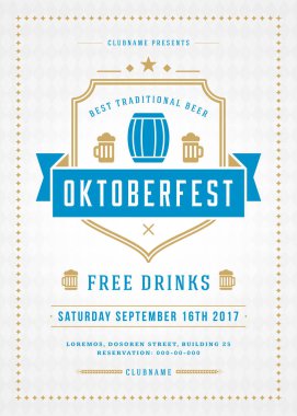 Oktoberfest bira Festivali kutlama retro tipografi poster veya el ilanı