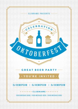 Oktoberfest bira Festivali kutlama retro tipografi poster veya el ilanı