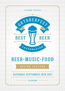 Oktoberfest bira Festivali kutlama retro tipografi poster veya el ilanı