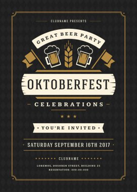 Oktoberfest bira Festivali kutlama retro tipografi poster veya el ilanı