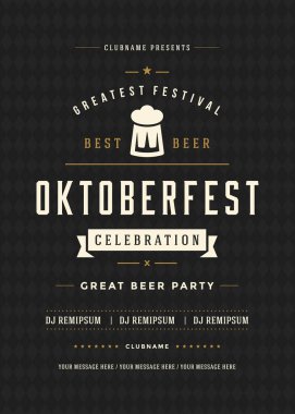 Oktoberfest bira Festivali kutlama retro tipografi poster veya el ilanı