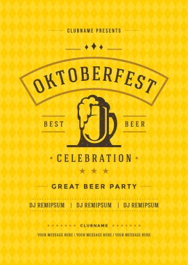 Oktoberfest bira Festivali kutlama retro tipografi poster veya el ilanı