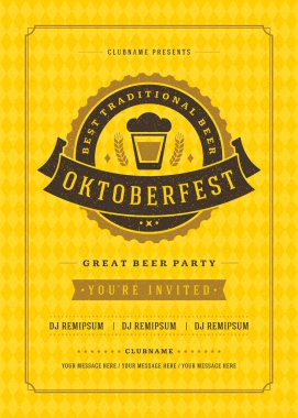 Oktoberfest bira Festivali kutlama retro tipografi poster veya el ilanı