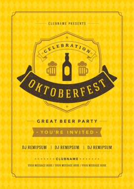 Oktoberfest bira Festivali kutlama retro tipografi poster veya el ilanı