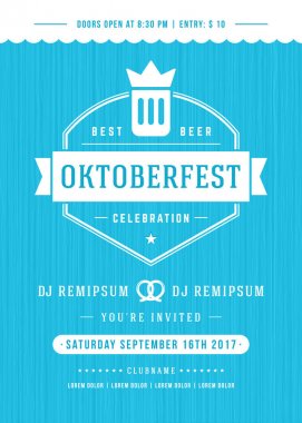 Oktoberfest bira Festivali kutlama retro tipografi poster veya el ilanı