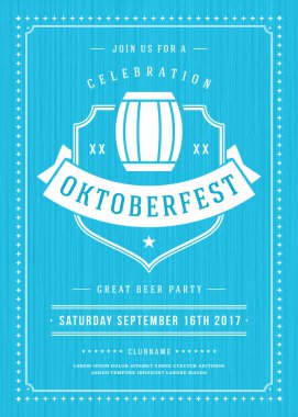 Oktoberfest bira Festivali kutlama retro tipografi poster veya el ilanı