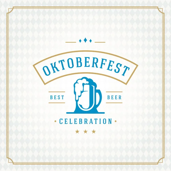 Oktoberfest bira Festivali kutlama vintage tebrik kartı veya poster