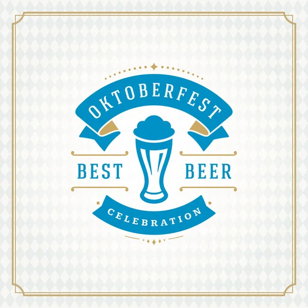 Oktoberfest bira Festivali kutlama vintage tebrik kartı veya poster