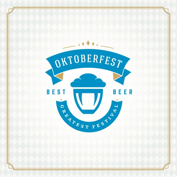 Oktoberfest bira Festivali kutlama vintage tebrik kartı veya poster
