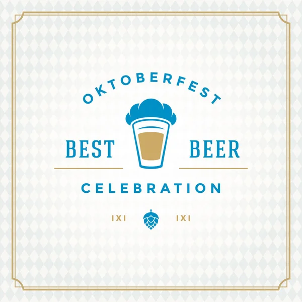 Праздник пива Октоберфест Винтажные открытки или плакат — стоковый вектор