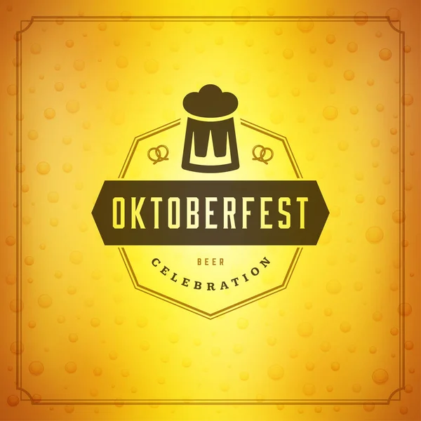 Oktoberfest bier festival viering vintage wenskaart of poster — Stockvector