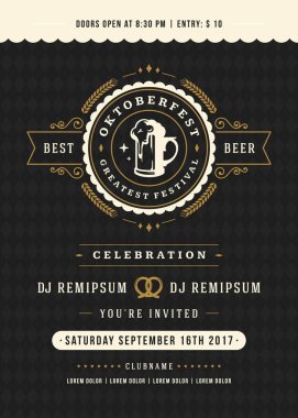 Oktoberfest bira Festivali kutlama retro tipografi poster