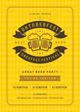 Oktoberfest bira Festivali kutlama retro tipografi poster