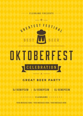 Oktoberfest bira Festivali kutlama retro tipografi poster