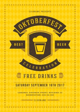 Oktoberfest bira Festivali kutlama retro tipografi poster