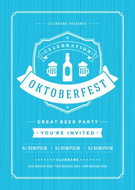 Oktoberfest bira Festivali kutlama retro tipografi poster