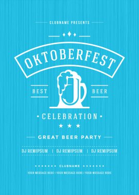 Oktoberfest bira Festivali kutlama retro tipografi poster