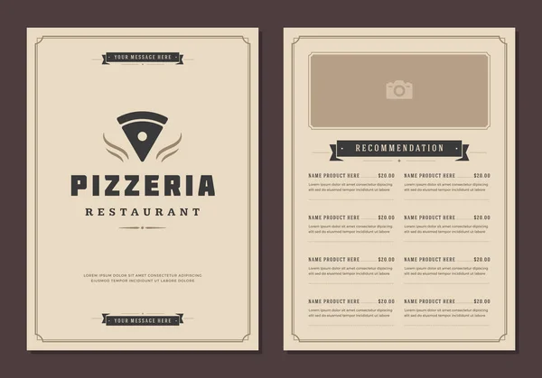 レストランのロゴとメニュー デザイン ベクトルのパンフレットのテンプレート. — ストックベクタ