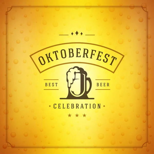 Oktoberfest festival de cerveza celebración tarjeta de felicitación vintage — Vector de stock