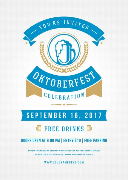 Oktoberfest bira Festivali kutlama retro tipografi poster