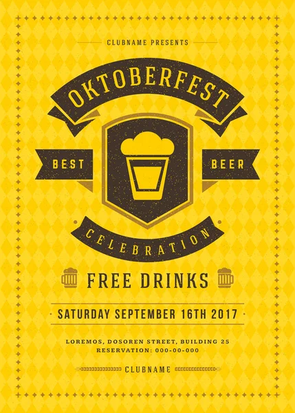 Oktoberfest bira Festivali kutlama retro tipografi poster