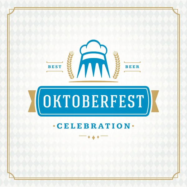 Μπύρας Oktoberfest γιορτή Φεστιβάλ vintage ευχετήρια κάρτα — Διανυσματικό Αρχείο