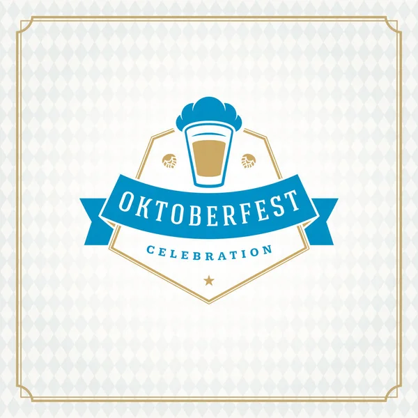 Oktoberfest sör fesztivál ünnepi vintage üdvözlőlap — Stock Vector