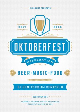 Oktoberfest bira Festivali kutlama retro tipografi poster veya el ilanı