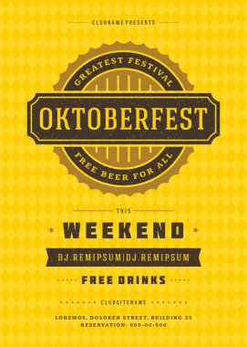 Oktoberfest bira Festivali kutlama retro tipografi poster veya el ilanı