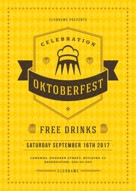 Oktoberfest bira Festivali kutlama retro tipografi poster veya el ilanı